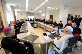 Le pape a rencontré les collaborateurs du Dicastère et les a encouragés dans leur service de l’Église et du monde, 22 septembre 2026 © Vatican Media