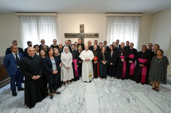 Le pape a rencontré les collaborateurs du Dicastère et les a encouragés dans leur service de l’Église et du monde, 22 septembre 2026 © Vatican Media