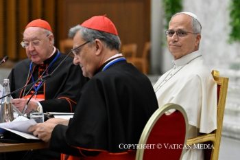 Rencontre avec les chefs des Églises orientales et les présidents des Conférences épiscopales, à l'occasion des dix ans de l’exhortation apostolique « Amoris laetitia » 7 octobre 2026 © Vatican Media