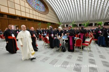 Rencontre avec les chefs des Églises orientales et les présidents des Conférences épiscopales, à l'occasion des dix ans de l’exhortation apostolique « Amoris laetitia » 7 octobre 2026 © Vatican Media